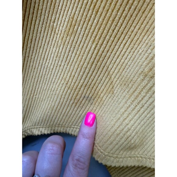 Womens Yellow Corduroy Modcloth Bodysuit - Size XL - Picture 2 of 5